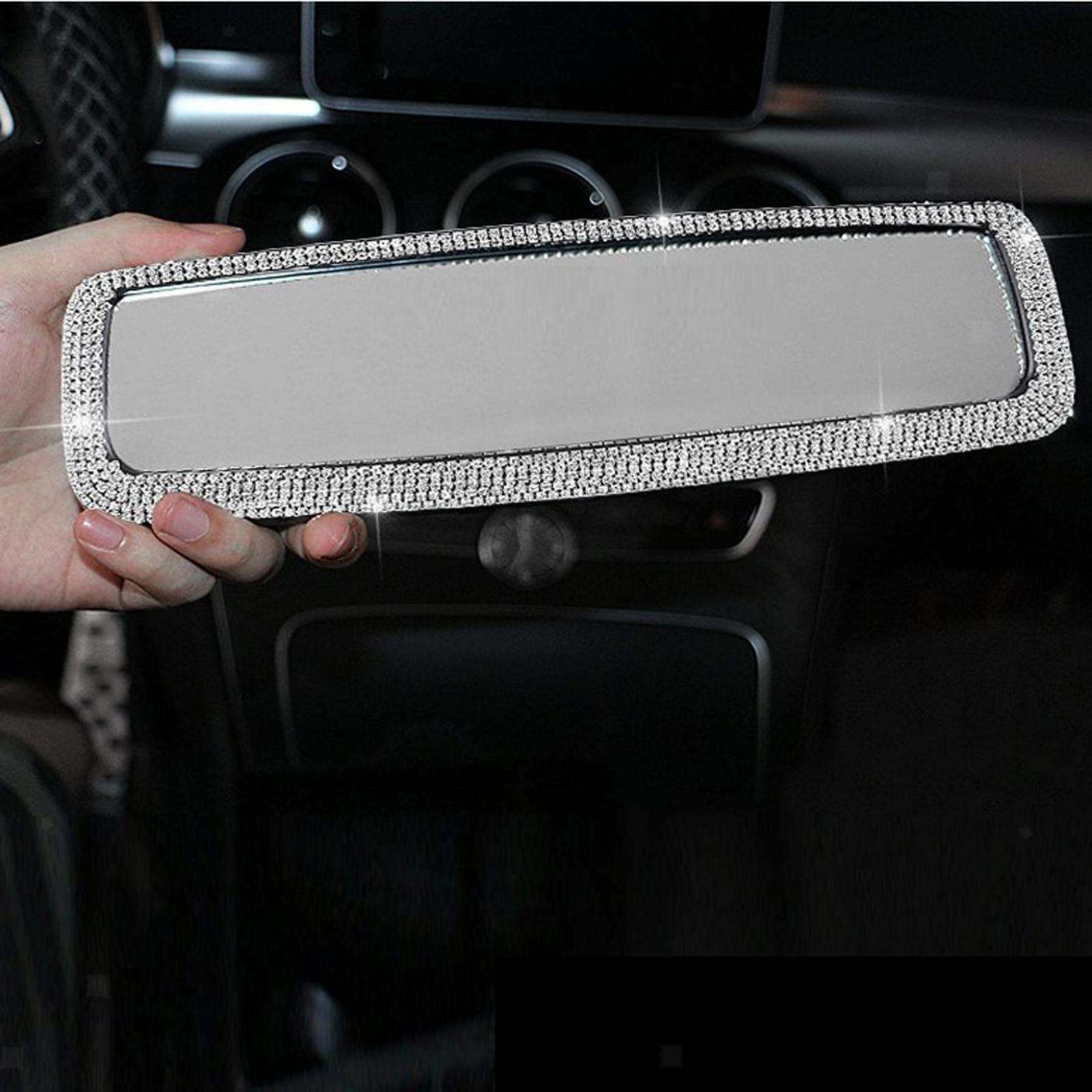 Bling Fashion Diamond Crystal Car Rear View Mirror Cover for Girl& Women