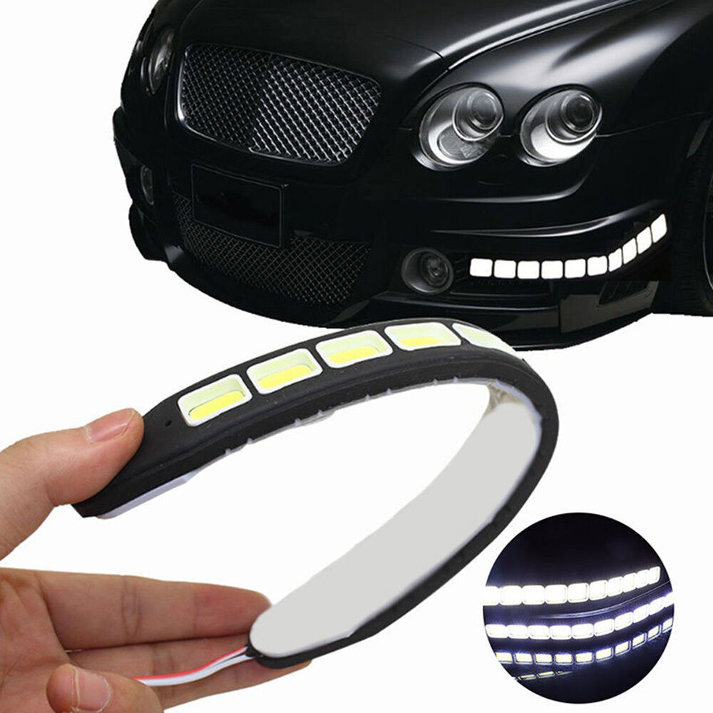 2x 20W Waterproof LED 12V Daytime Running Light DRL COB Strip Lamp Fog Car