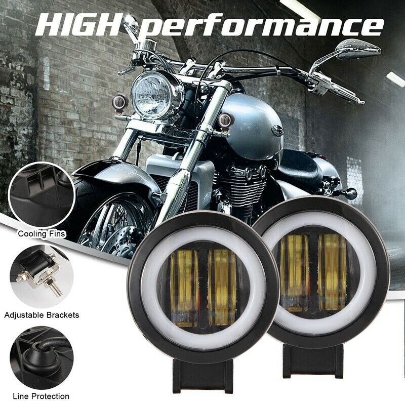 2Pcs 3 Inch 40W Fog Light White 6000K 10-80V Dc 8000Lm Waterproof Round Led AnV7