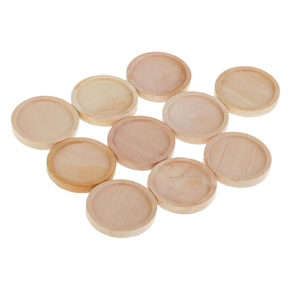 10pcs Stone Base Support Blank Round Setting Base Charm Cabochon Wood 25 mm