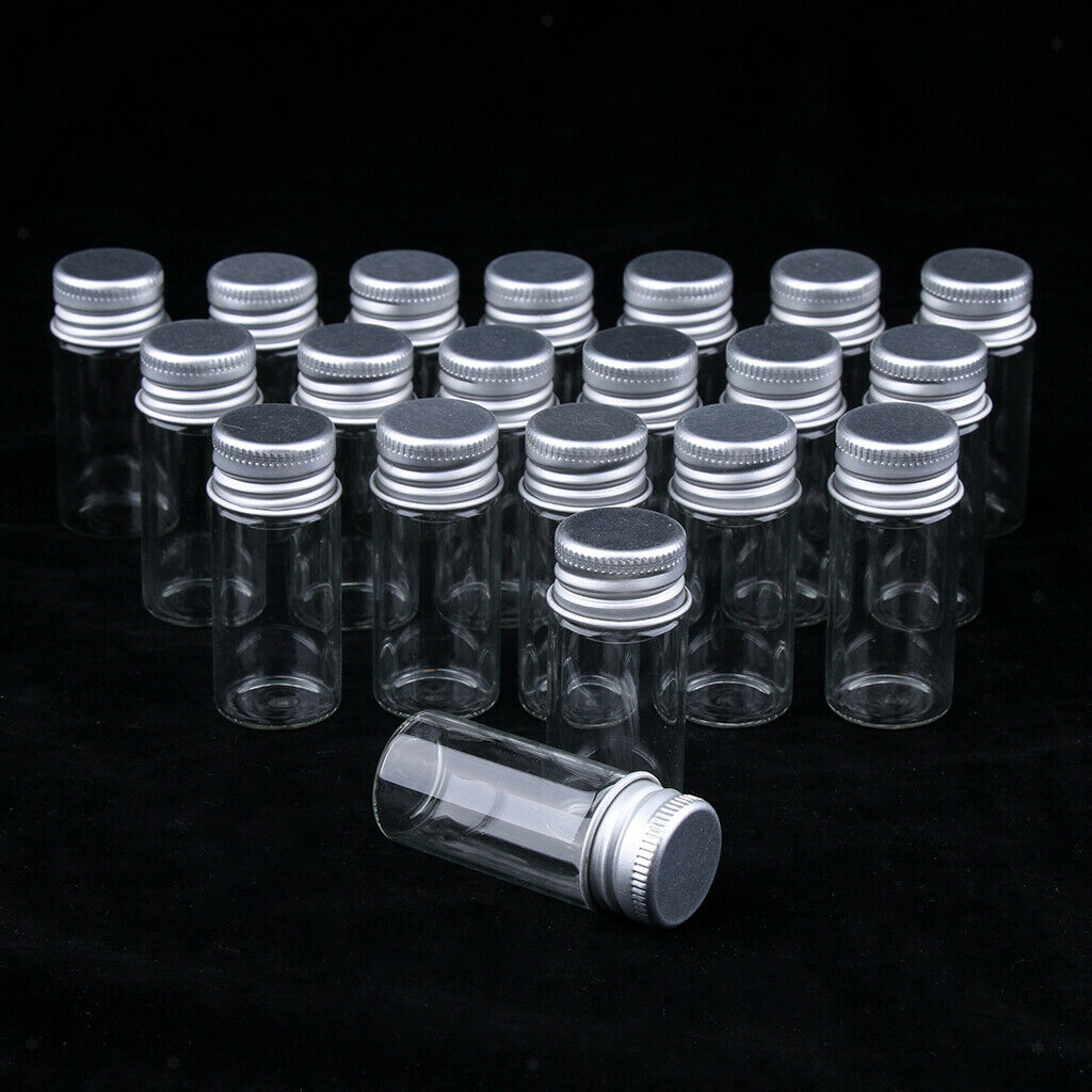 2X 20X Empty Refillable Cosmetic Container Bottle Round Glass Jar Cannings 10ml