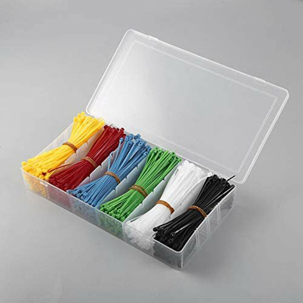 900X Nylon Cable Ties Durable Self-Locking 6 Color Assorted Small Tie Wr us27 LI