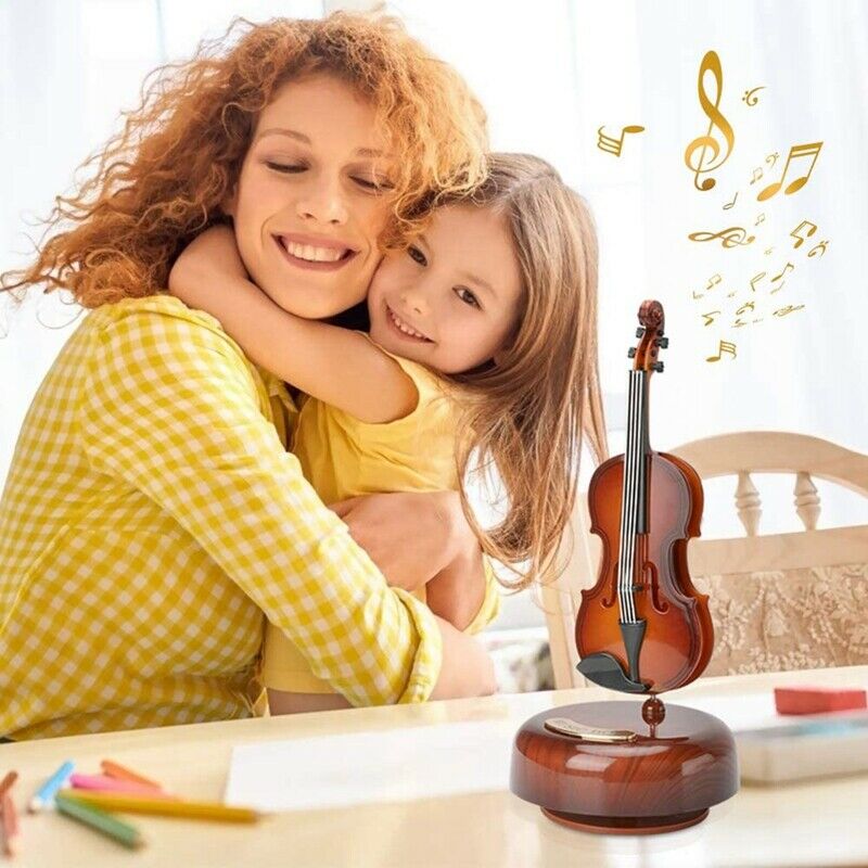 Violin Music Box, Rotating Musical Base, Classical Music Box Instrument, GifW8Z5