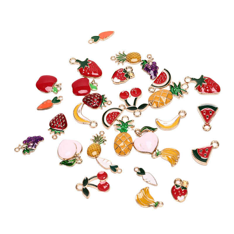 30PCS Enamel Pineapple Fruit Charms Pendant DIY Jewelry Making Necklace B.l8