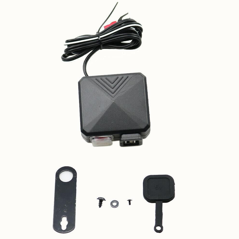 12V Motorcycle Square Waterproof Phone MP3 Dual USB Socket Charger Power Adapter
