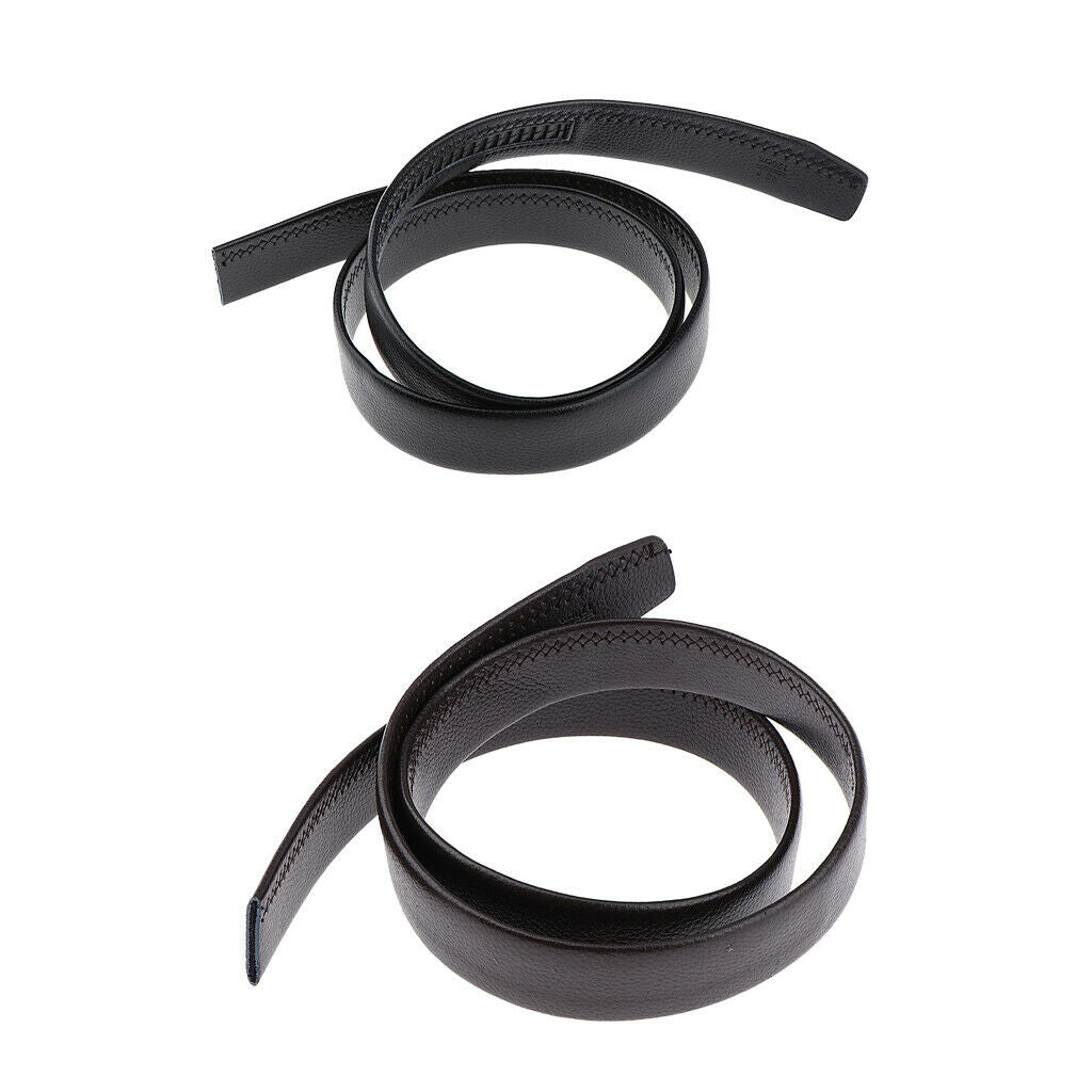 2 Pcs Black and Brown Belt Replacement Adjustable PU Leather Belt Straps for