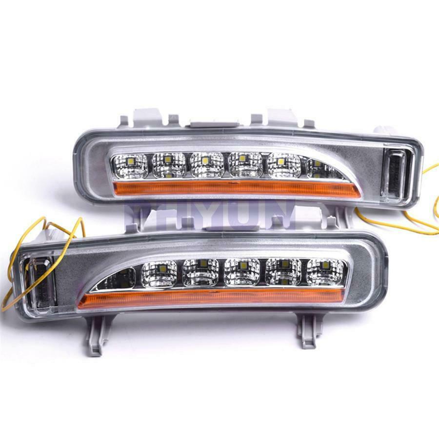 White LED DRL & Yellow LED Turn Signals Running Lights For 2011-2014 Ford Edge
