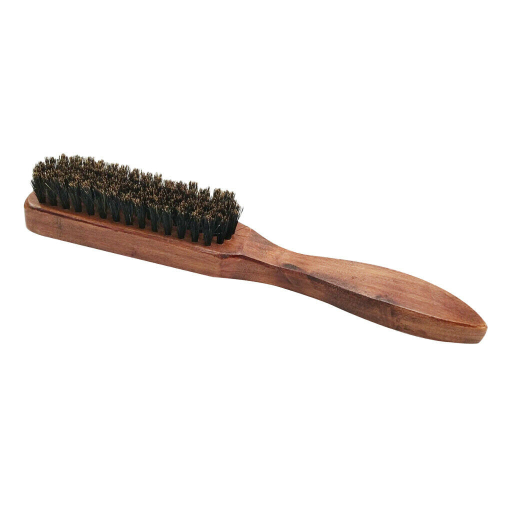 Men Firm Bristle Brush Beard Mustache Grooming Shaving Wooden Comb Curved