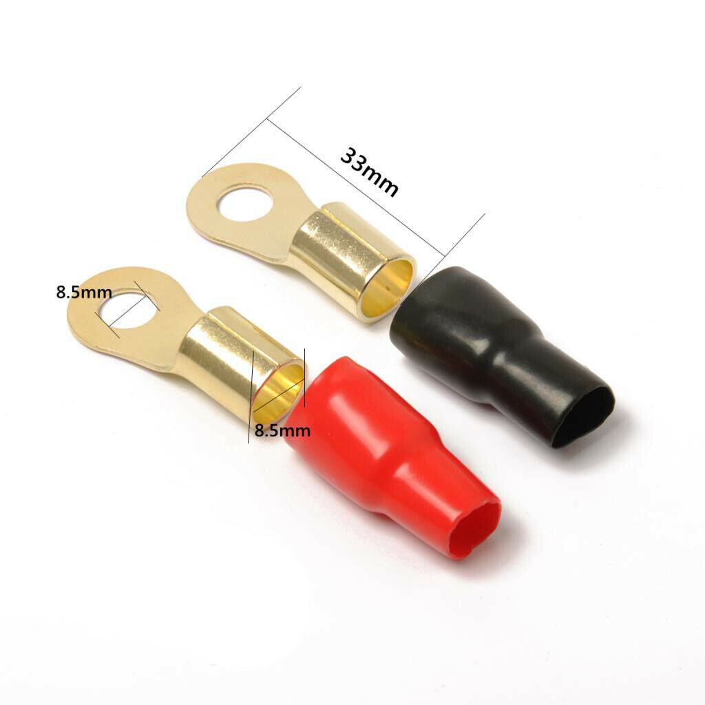 10 Pairs 4 AWG Car Audio Power Ground Wire Ring Terminal Connector Brass