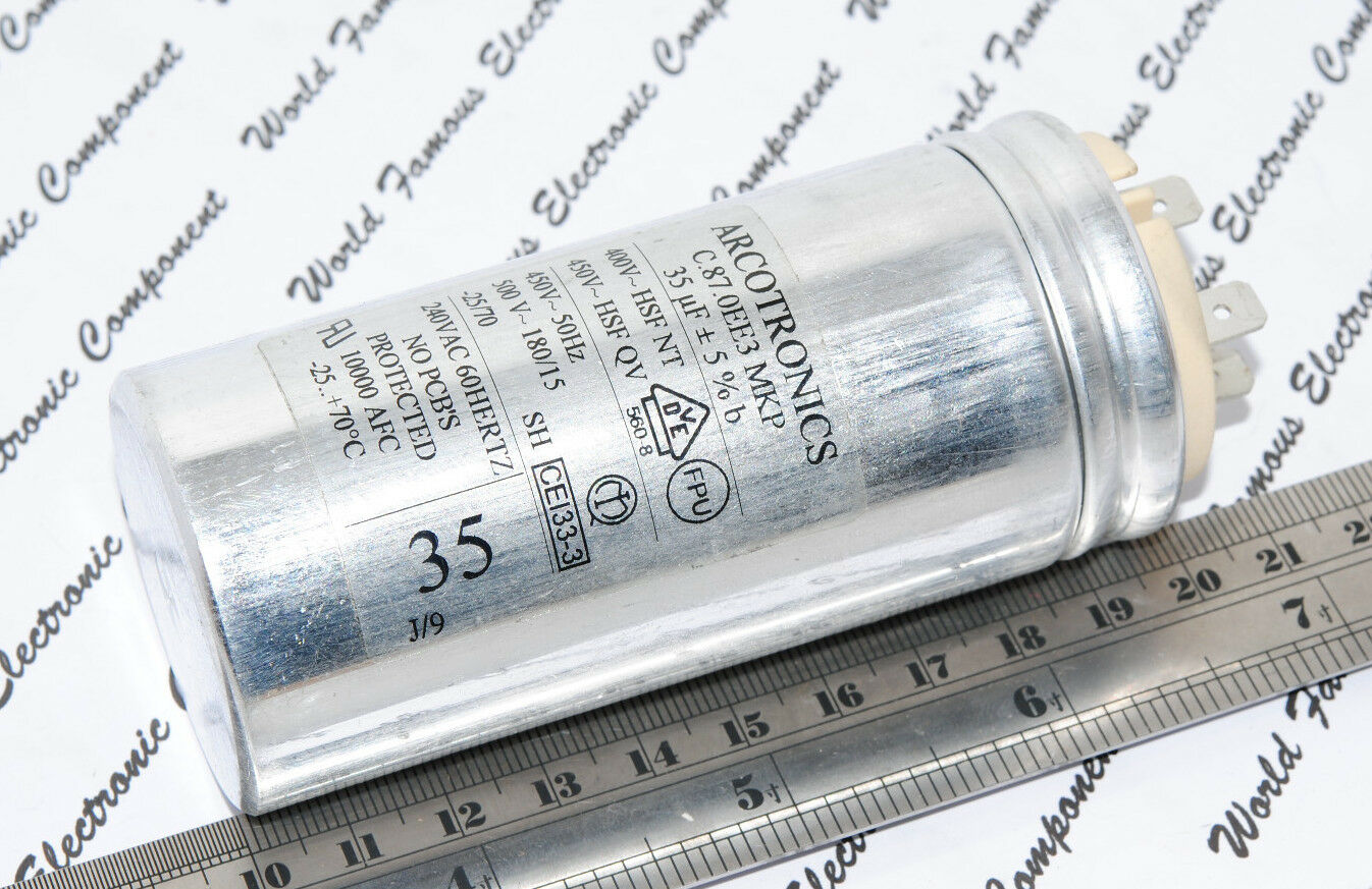 1pcs - ARCOTRONICS 35uF 450V 50Hz 500V (180/15) 5% Start Capacitor-C.87.0EE3 MKP