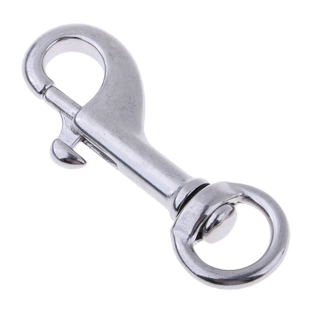 Scuba Diving 316 Stainless Steel Hook Single End  Buckle Metal Clip 68mm