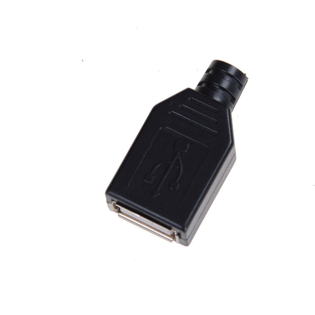 10X USB2.0 Type-A Plug 4-pin female Adapter Connector jack&Black Cover gvP0 WF