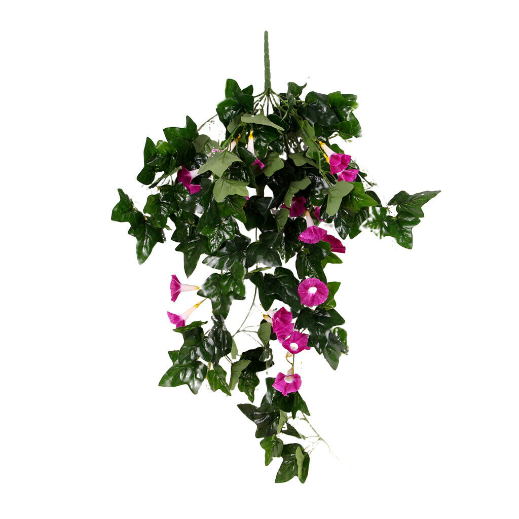 85cm Artificial Silk Flower Hanging Morning Glory Wedding Party Decor Purple