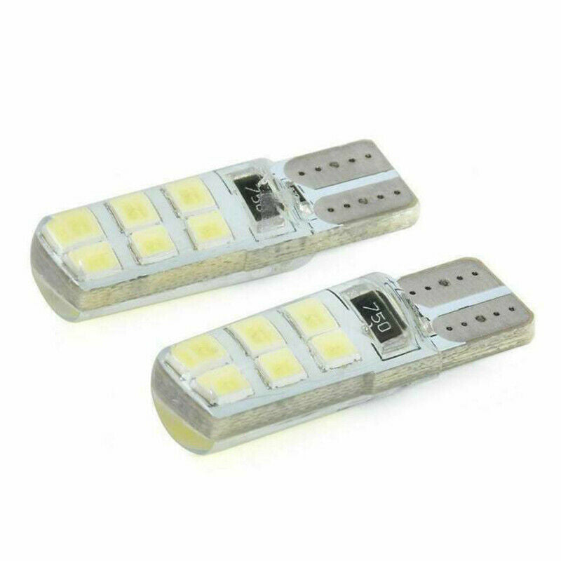 10x Xenon White T10 W5W 12-SMD 2835 LED Canbus Error Free Silica Light-B MLDFAU