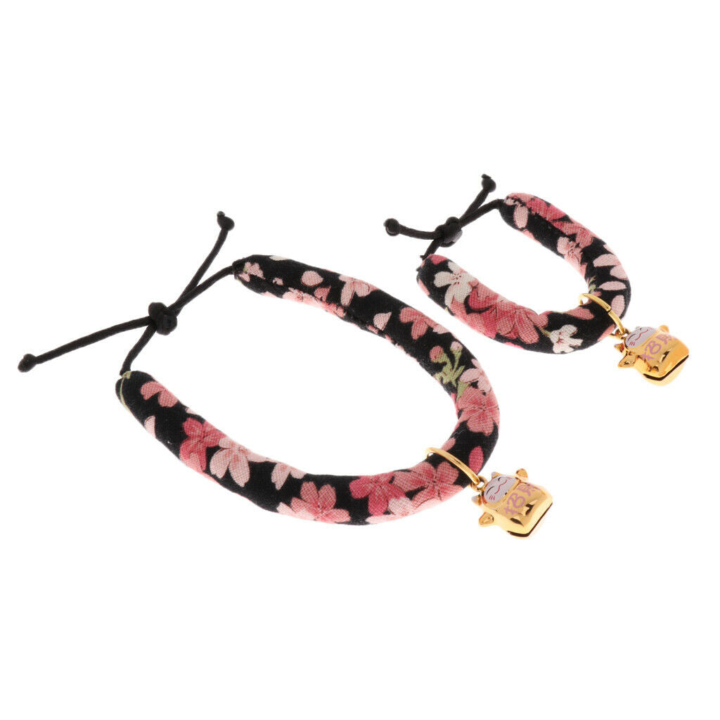 Japanese-style Adjustable Safety Collars with Bell for Pet Cat Kitten #1 XS