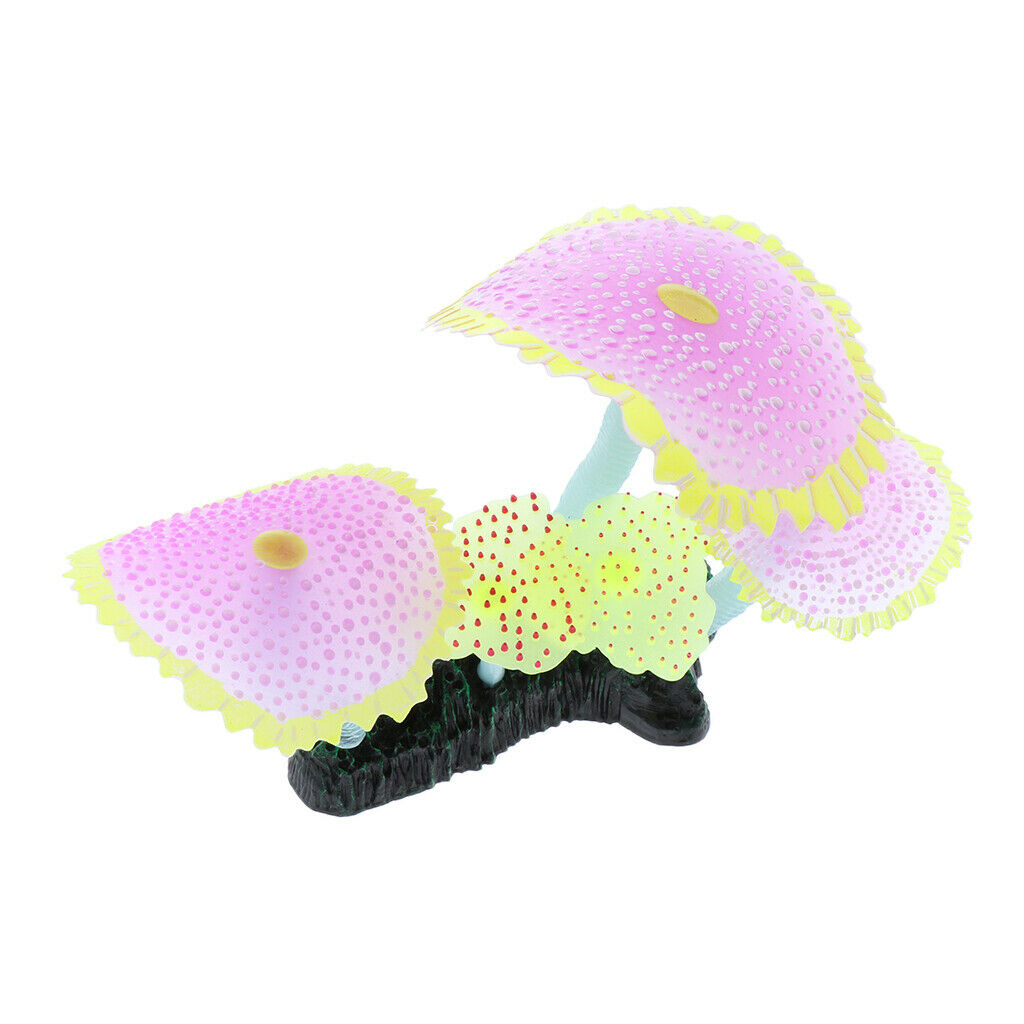 Glowing Effect Silicone Artificial Coral Plant for Fish Tank Aquarium purple