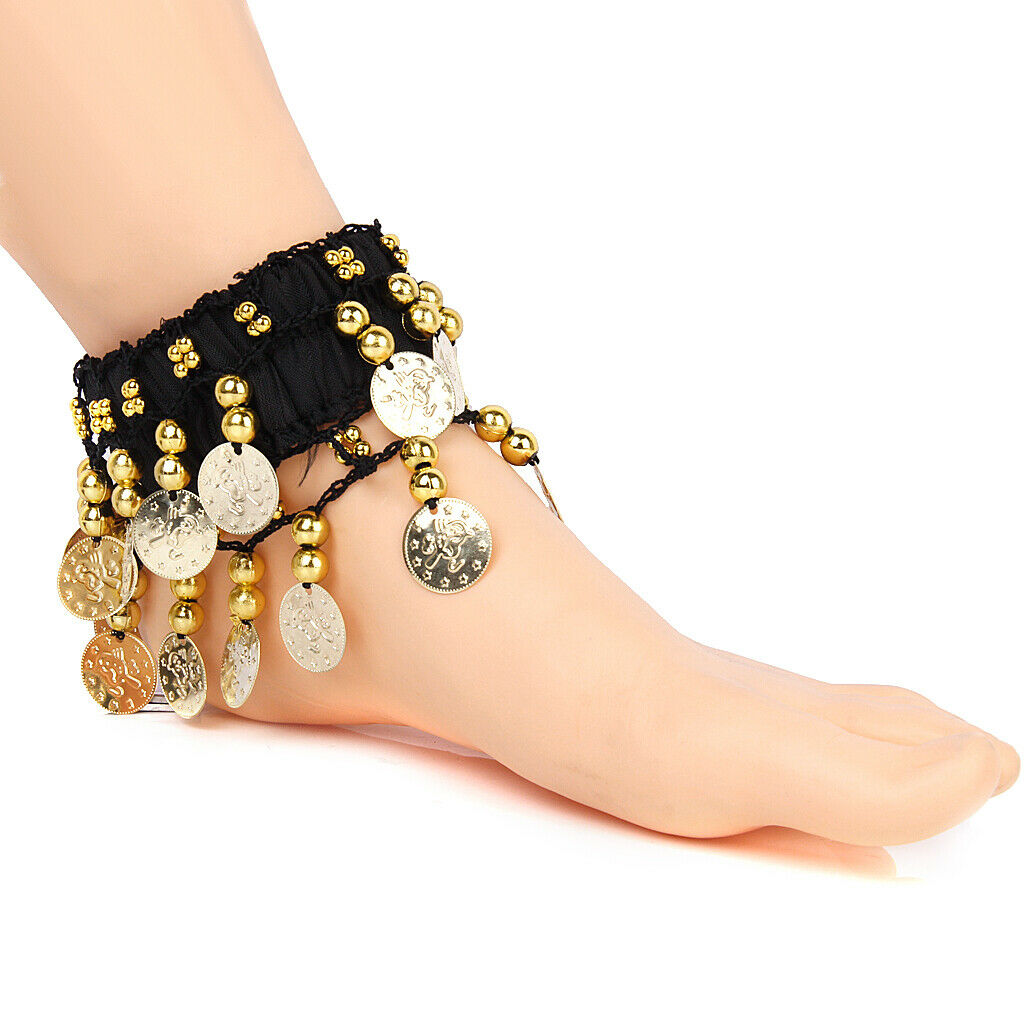 Belly Dance Arm Ankle Cuff Bracelet on Wrist W / 24 Golden Coins -