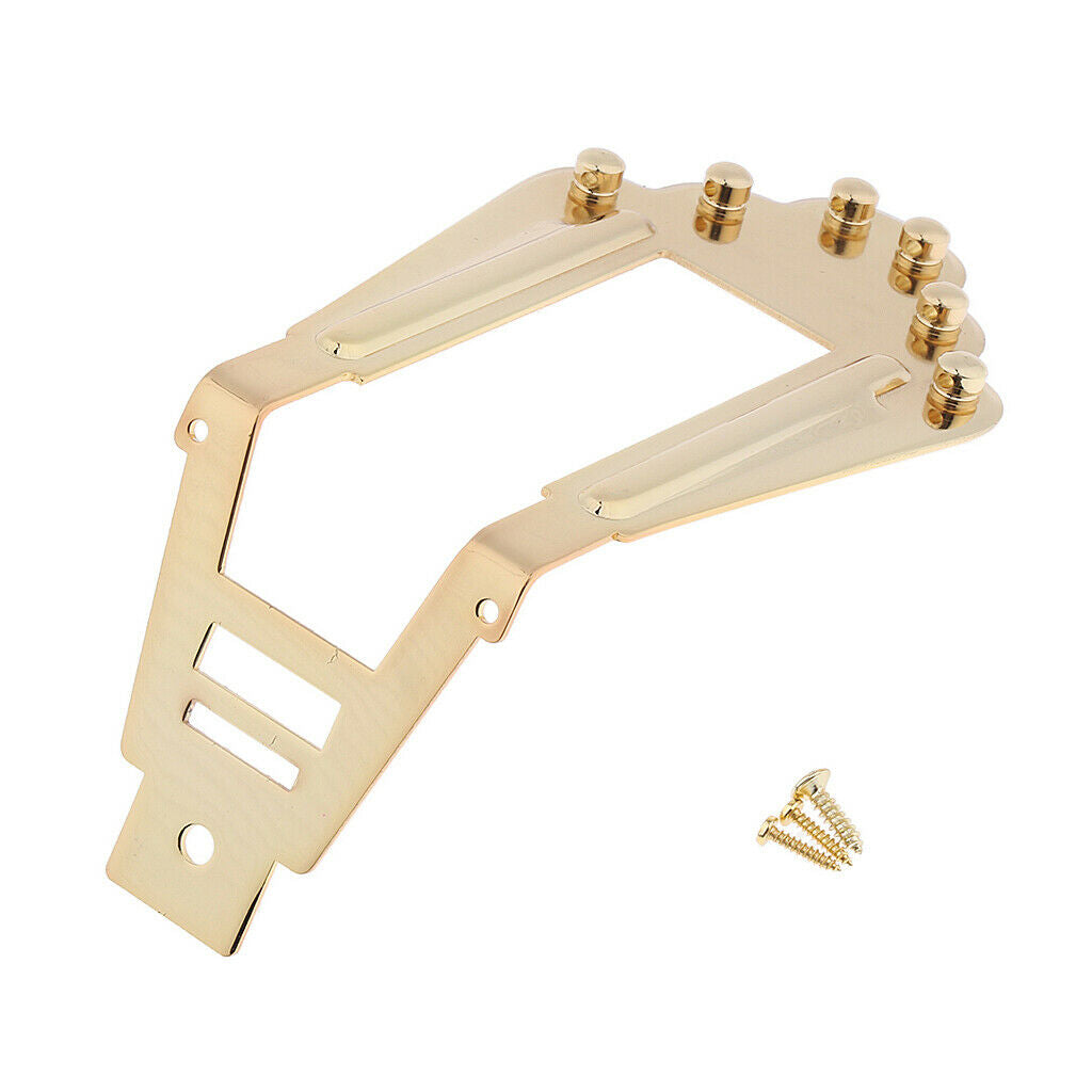 Metal 6 String Jazz Guitar Tailpiece Bridge for Archtop Guitar Replacement