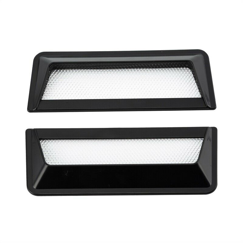 2Pcs Black Car Decorative Air Flow Intake Hood Scoop Vent Bonnet Cover Stickers