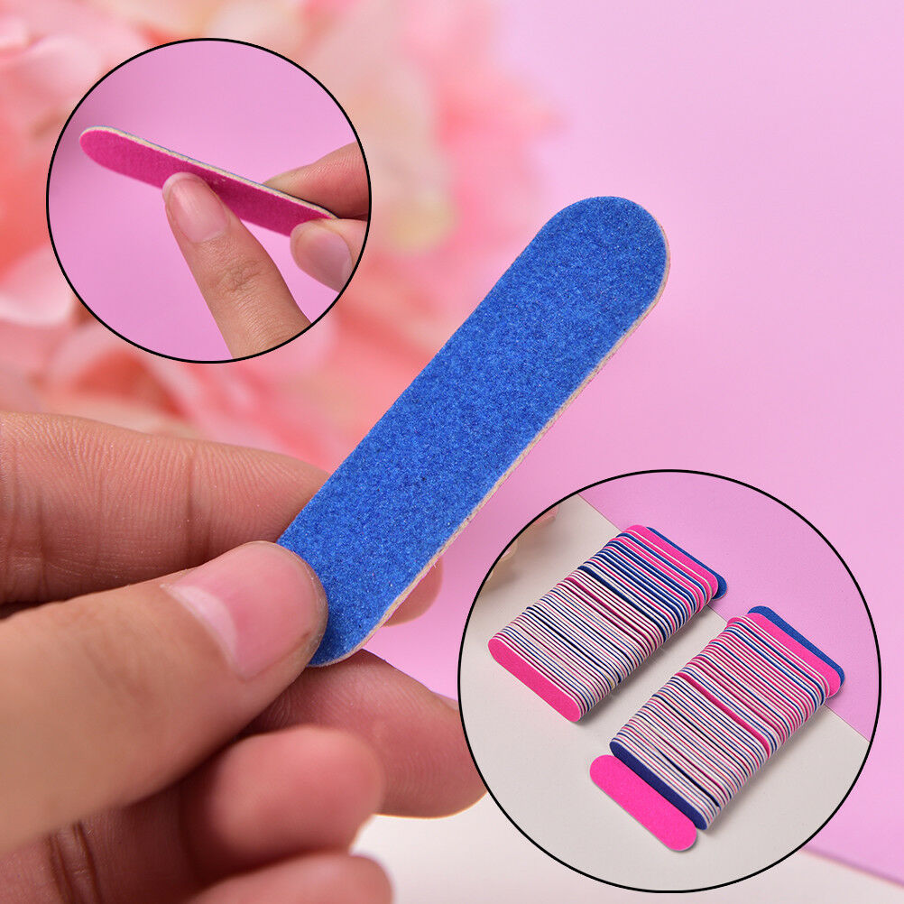 100pcs Mini Nail Files Nail Disposable Cuticle Remover Buffers Nail Art Tools SJ