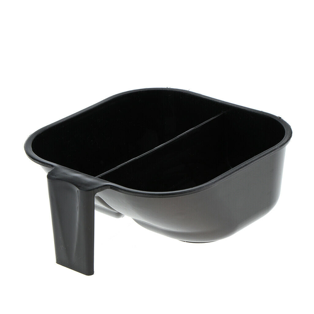 2 Grids Plastic Salon Hair Dye Bleach Mixing Bowl Coloring Tint Tool Black