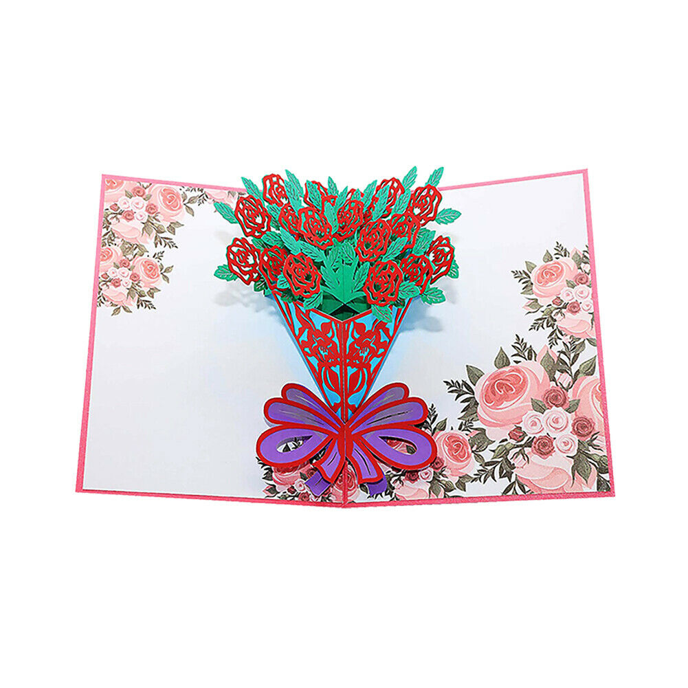 Rose Bouquet Greeting Card, Message Card, Birthday Card, Appreciation Wedding HN