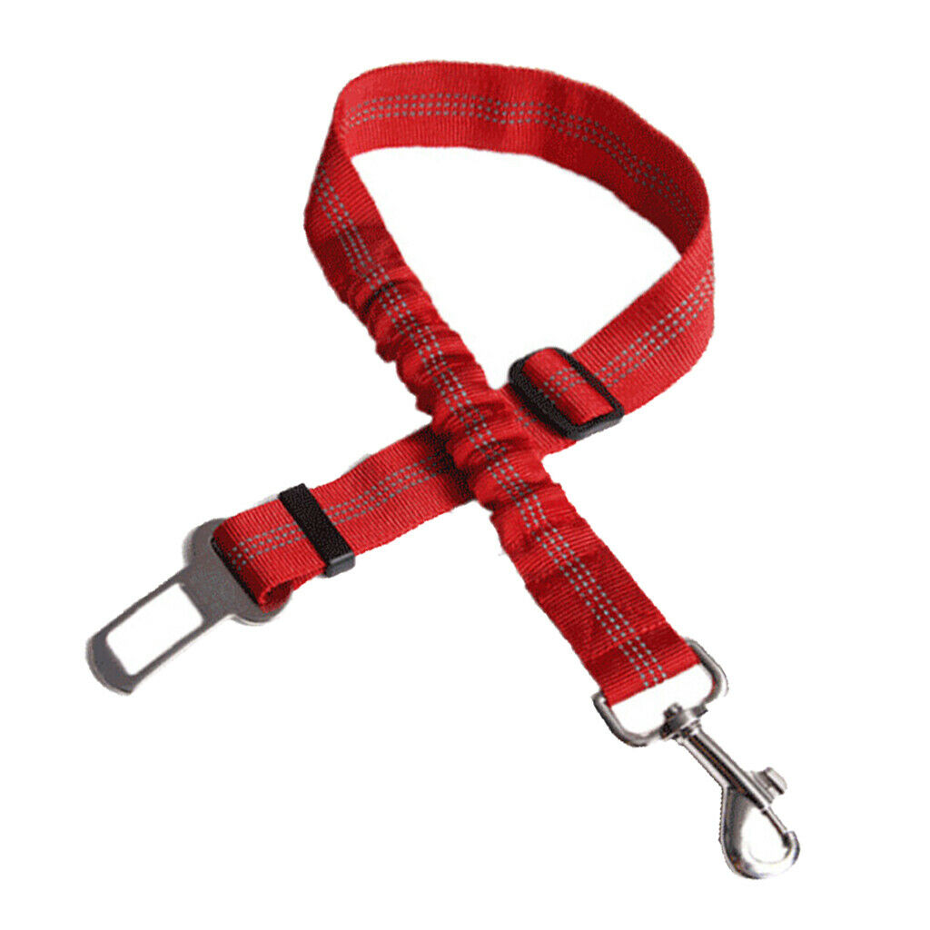 2 Pcs Adjustable Pet Cat Dog Car Seat Belt Nylon Leash For Pet Dog Red