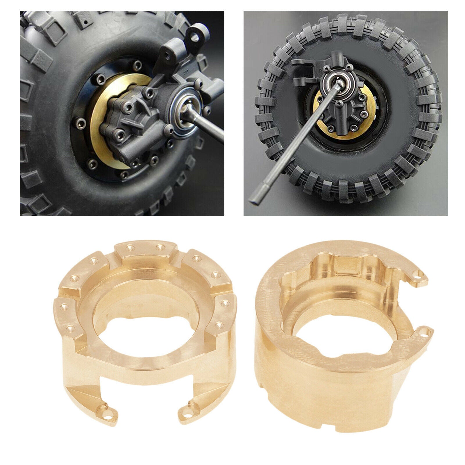 2Pcs Brass Counterweight for 1:10 TRX4 TRX6 RC Crawler Hobby Car Upgrade
