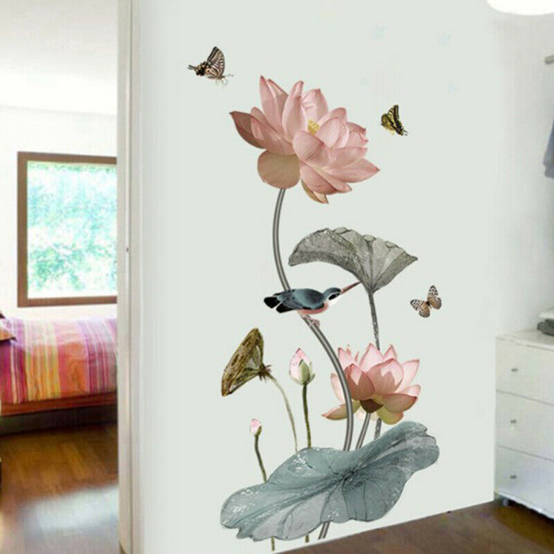 Lotus Wall Stickers Large Decorative Stickers Living Room Home DecorYXDD