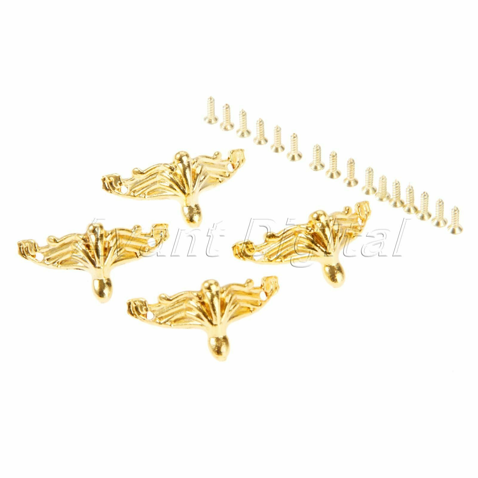 Zinc Alloy Jewelry Chest Wood Box Feet Leg Corner Protector Decor 1.02"*0.75"