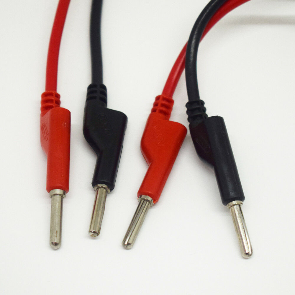 1pair 2M/6.6FT Silicone High Voltage Dual 4mm Banana Plug Test Leads Cable R+B