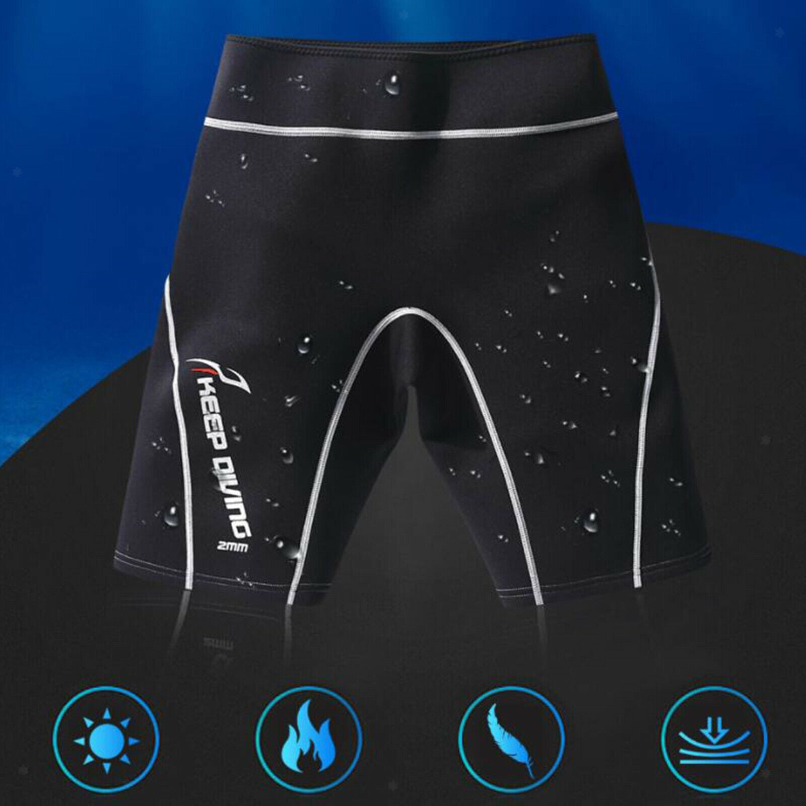 Neoprene Diving Shorts Swim Trunks Pants Wetsuits Scuba Swimsuit White XL