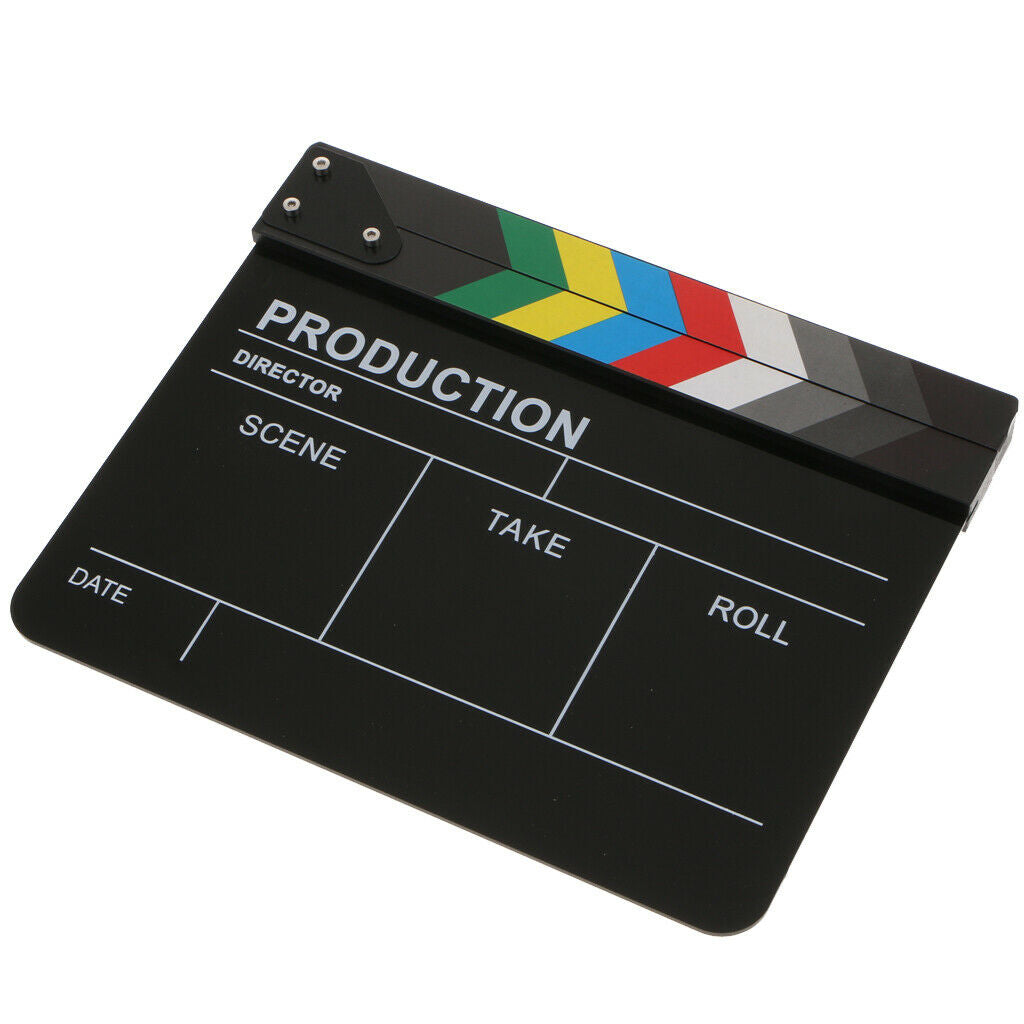 Acrylic Clapboard Dry Erase Director TV Film Movie Slate Cut Action Scene