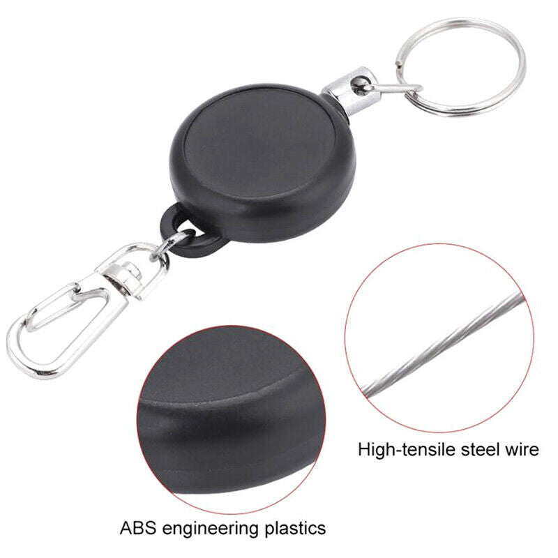 80CM Wire Rope Telescopic Burglar Chain Key Holder Return Retractable K.l8