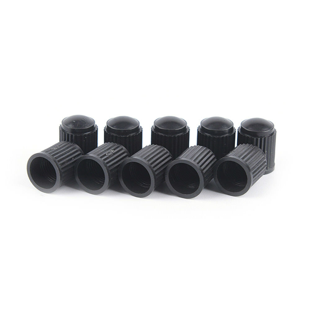 100pcs Black Plastic Dust valve caps bike car wheel tyre air valve stem caps _DD