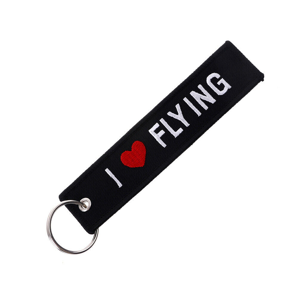 Embroidery fabric key ring car motorcycle key chain crew tag pilot bag lugga Tt