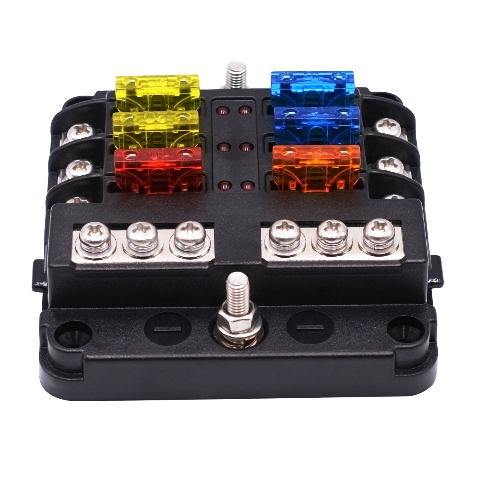 6Way 12/32V For Automotive Car Truck Blade Fuse Holder Box Block Panel with LED