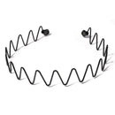 5Pcs Unisex Simple Black Metal Plastic Hair Hoop Spring Wavy Wash Face Headband