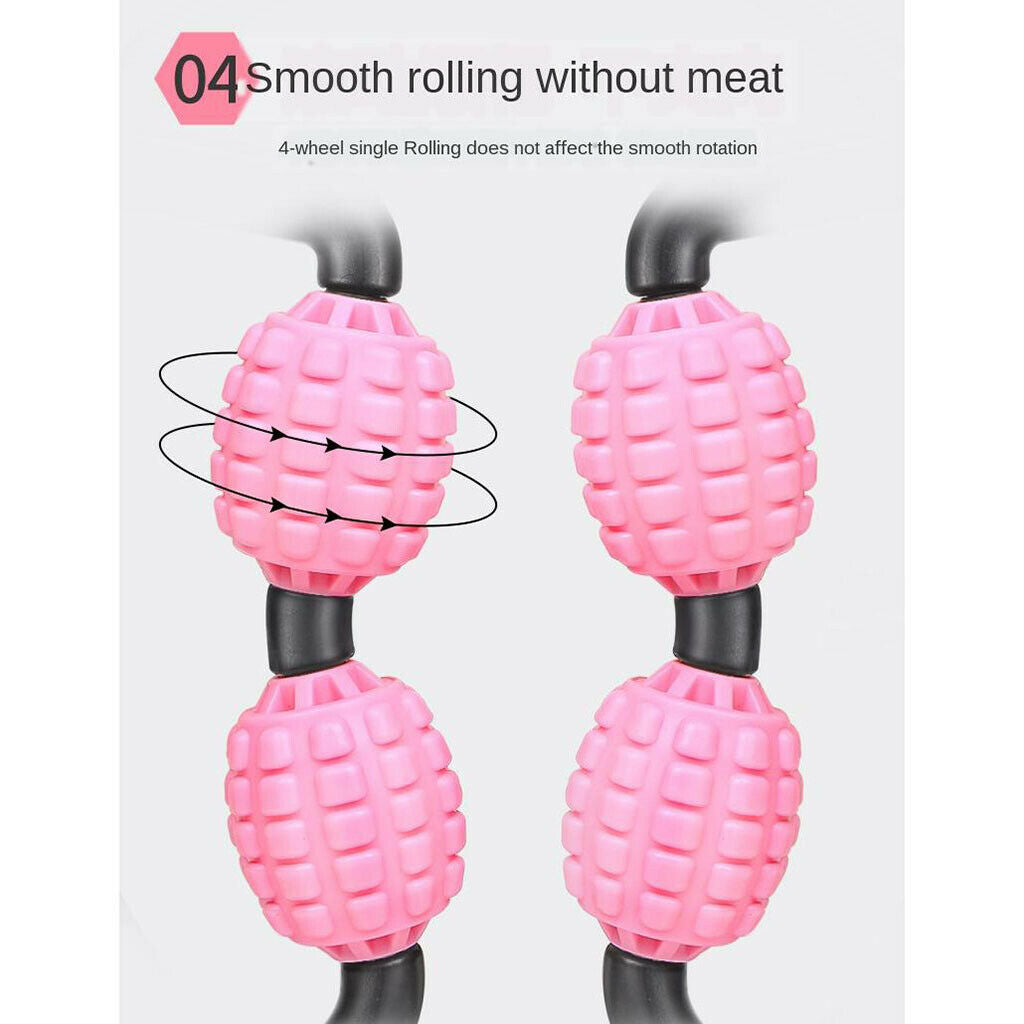 Handheld 4-Wheels Self Massage Rolling Stick Calf Muscle Roller Massager