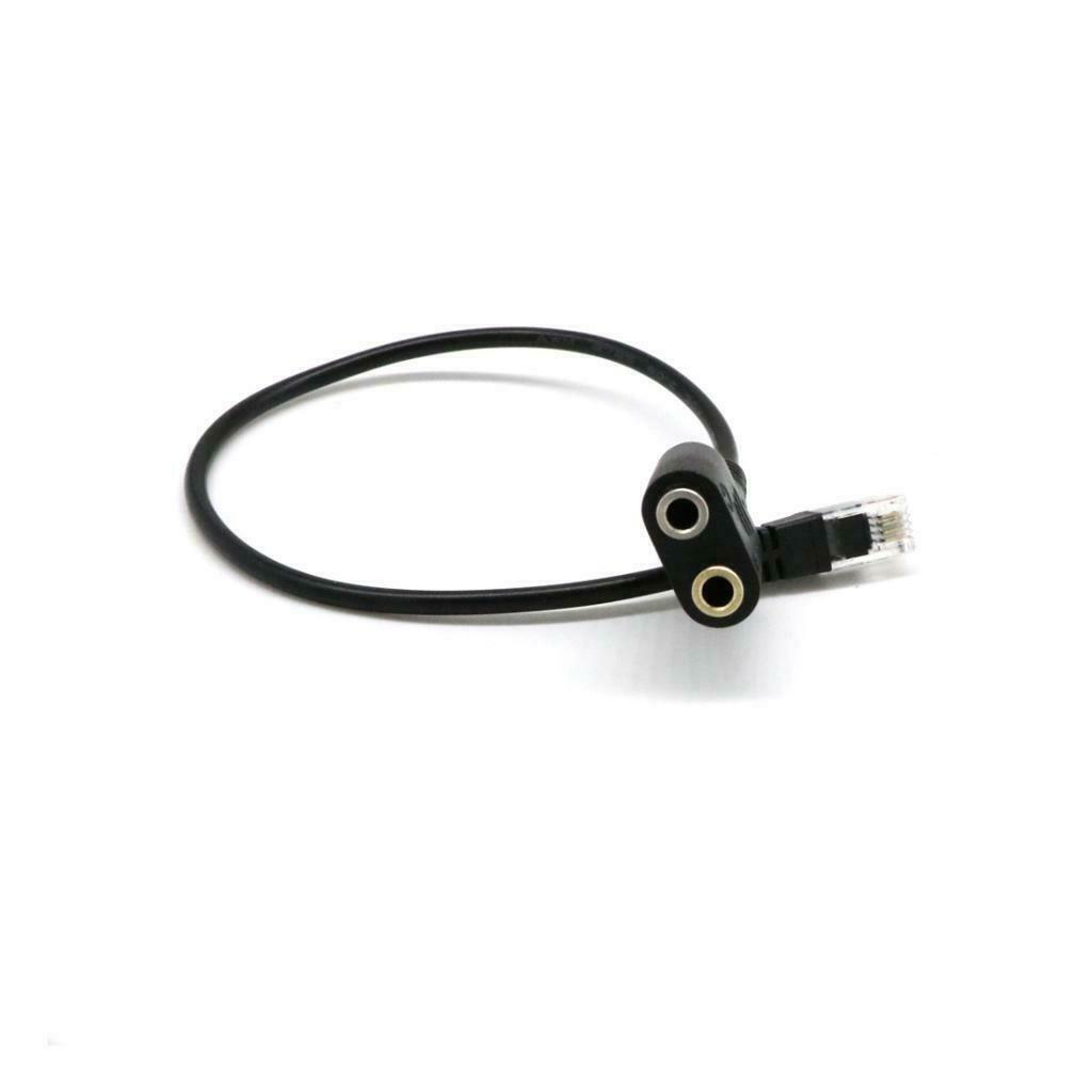 25cm Double 3.5mm to RJ9 Headphone Adapter Cable for Avaya Yealink