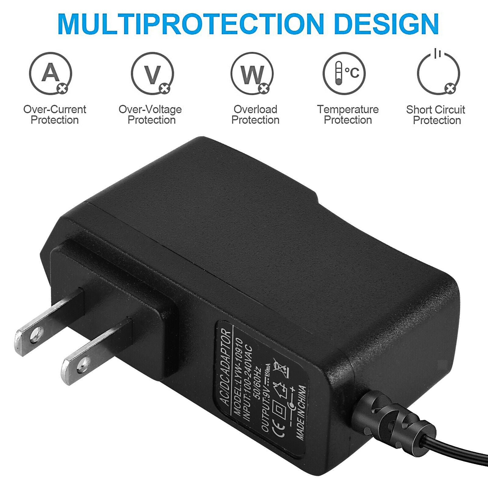 Guitar Pedal Adapter Cord 6.6ft Electronic Organ Cable for Electric Guitar