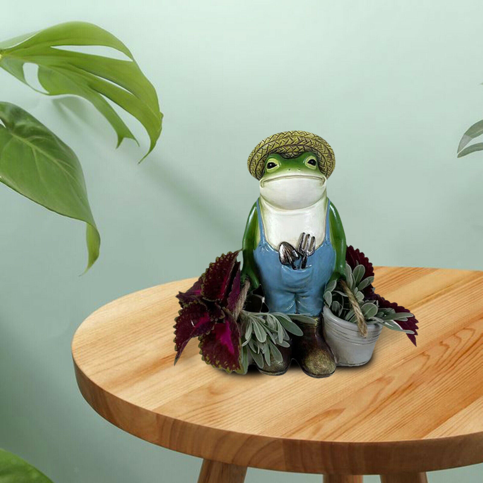 Cactus Succulent Plant Pot Planter Flower Pot Decor Frog Animals Statues