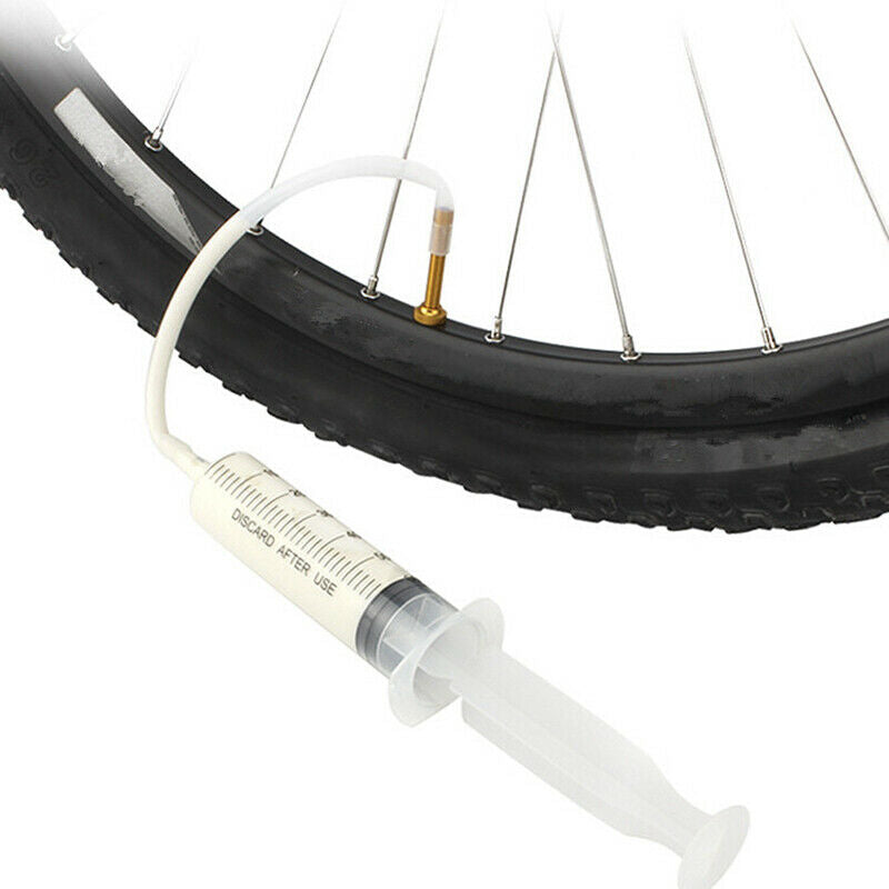 Bike Tire Tubeless Sealant 60ml Syringe Rubber Hose Kit For Inner T GwJC.l8