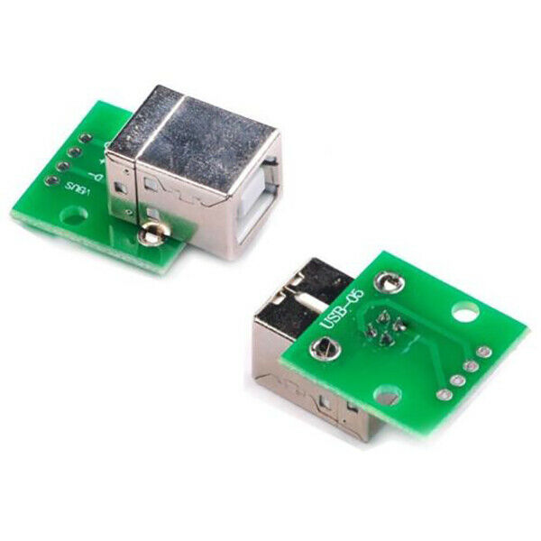 2 X Usb Type B Female Socket Breakout Board 2.54Mm Pitch Adapter Connector C9SS4