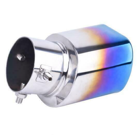 Blue Grilled Square Tube Auto Car SUV Exhaust Pipe Tip Tail Muffler Exhaust Pipe