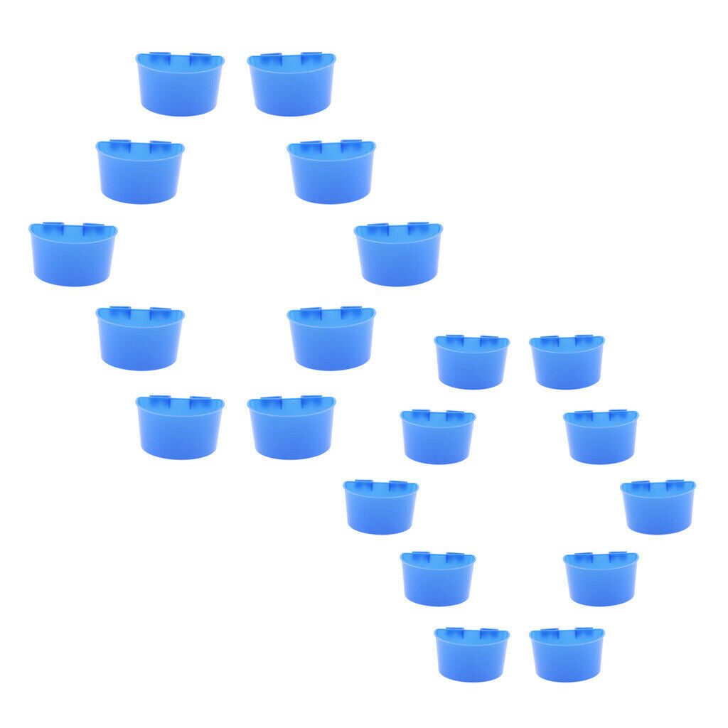 Lot of 30 - Bird Pigeon Parrot Feeder Cups Bowls Feeding Bowl Sand Cups Blue