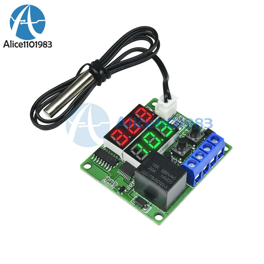 DC 12V Dual LED Digital Thermostat Temperature Control Switch Sensor Module
