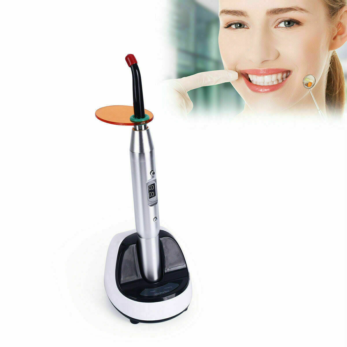 Dental Cordless LED Orthodontics Curing Whitening Lamp 12W 2700mw/cãŽ¡ Metal