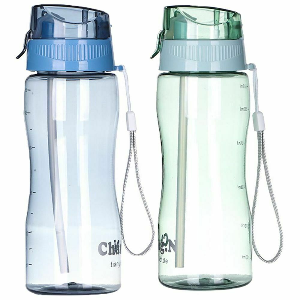 Portable Travel BPA Drinks Mugs Free Leakproof Clear Bottle Sports Water Bottle