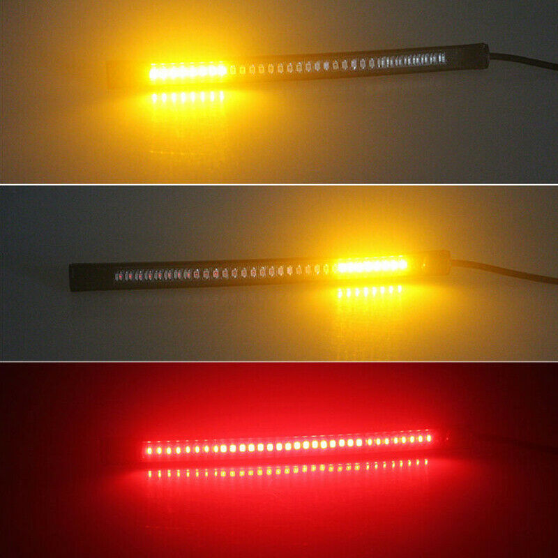 48SMD Motorcycle Bike LED Strip Light Brake Tail Turn Signal License Plate Lamp